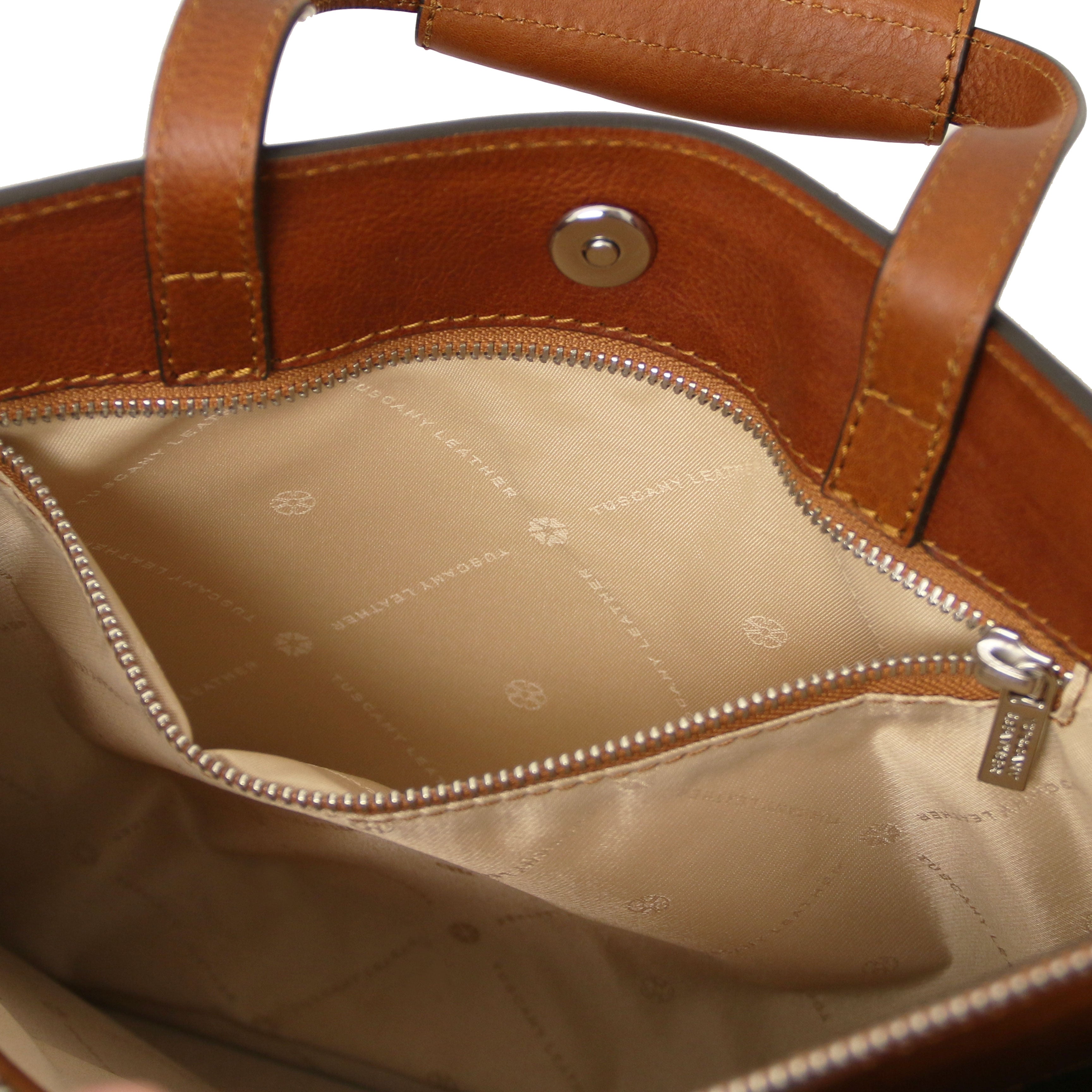 Tuscany Leather aktetassen dames Palermo TL142452 Natural binnenvakken