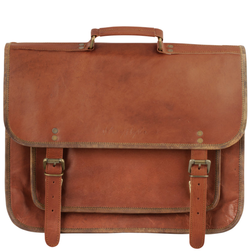 Johnny Fly Co. Messenger bag Leer De tassenzaak