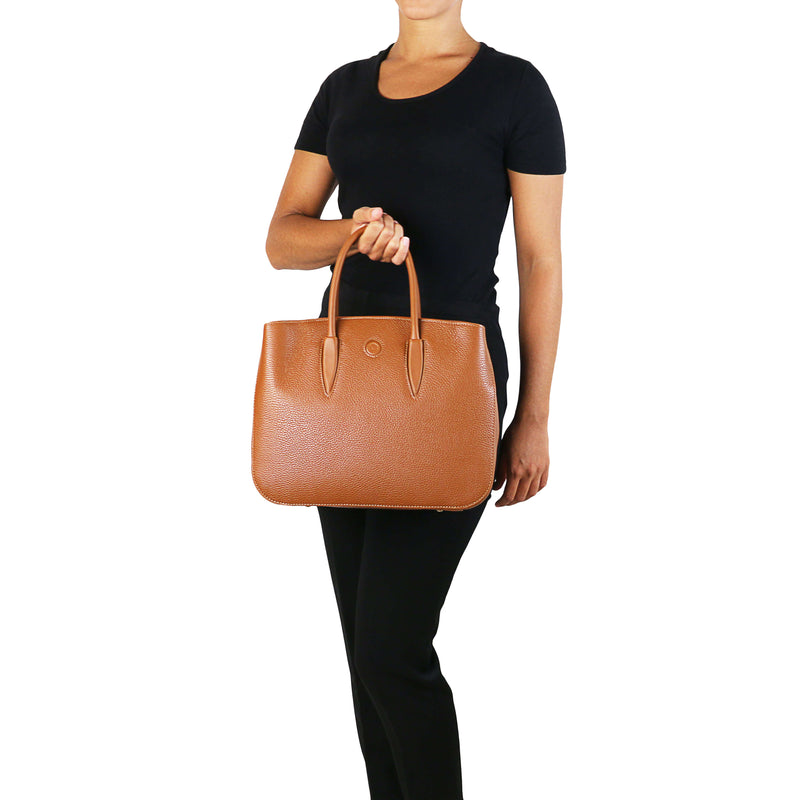 Tuscany Leather leren handtas Camelia voor dames tl141728 cognac dame