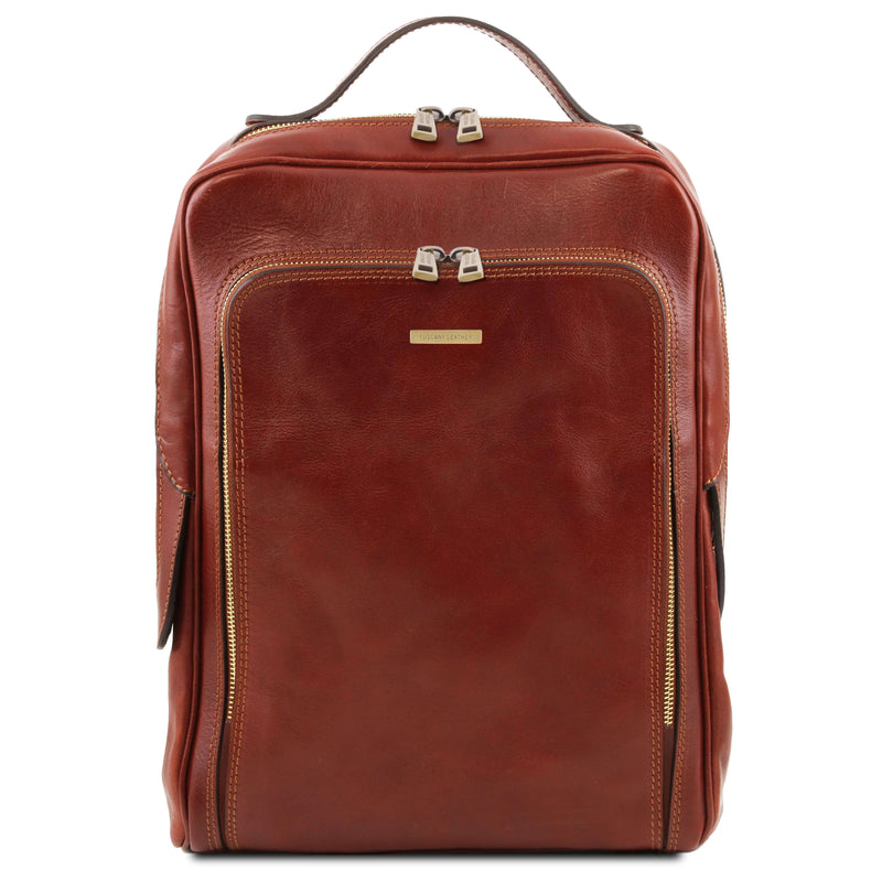 Tuscany Leather leren laptop rugtas Bangkok voor heren tl141793 bruin 
