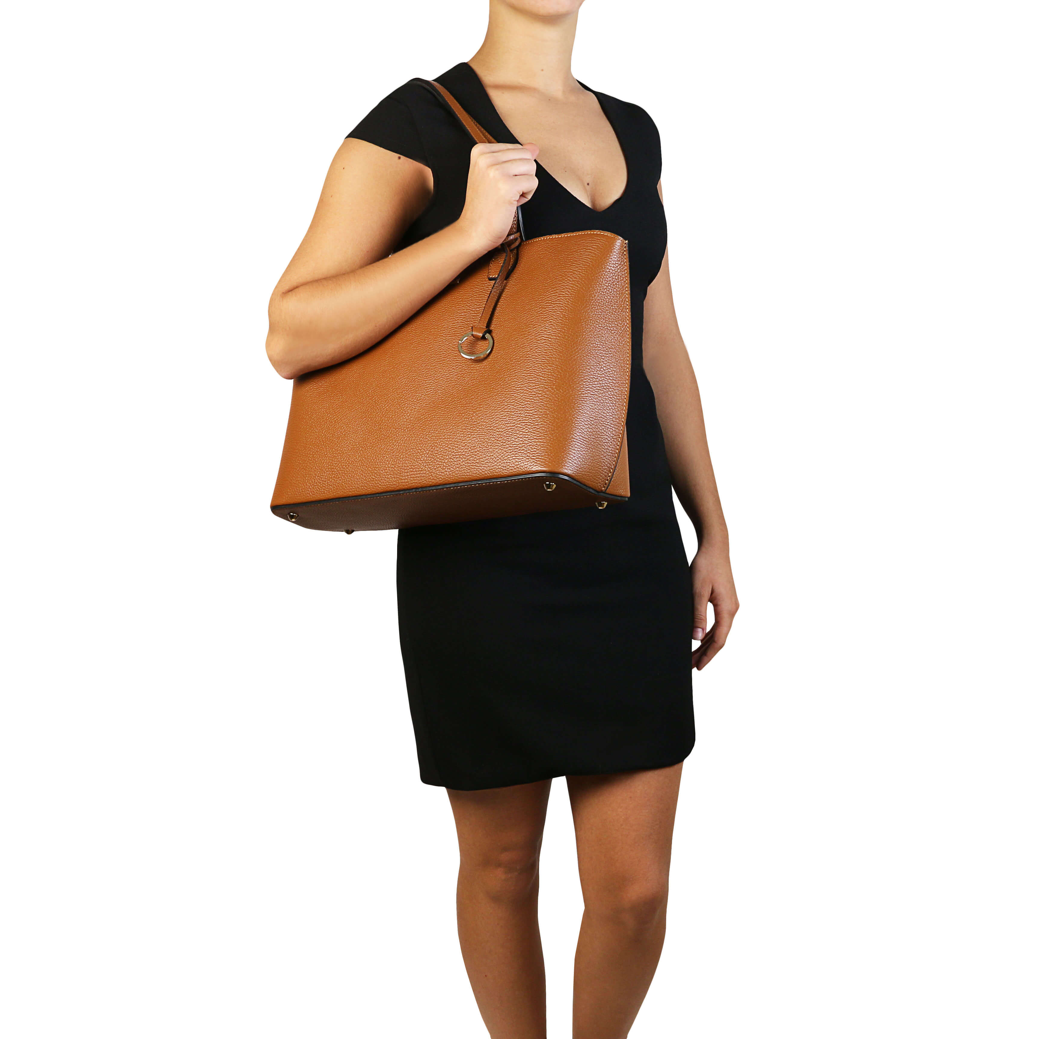 Tuscany Leather leren shopper TL BAG voor dames tl141828 cognac dame
