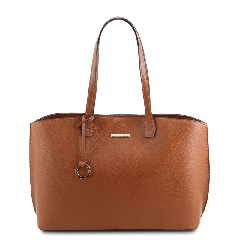 Leren hotsell shopper cognac