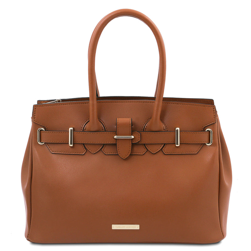 Tuscany Leather leren handtas TL Bag voor dames tl142174 cognac 