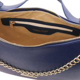 Tuscany Leather schoudertas leer LAURA TL142227 donkerblauw binnenkant tas