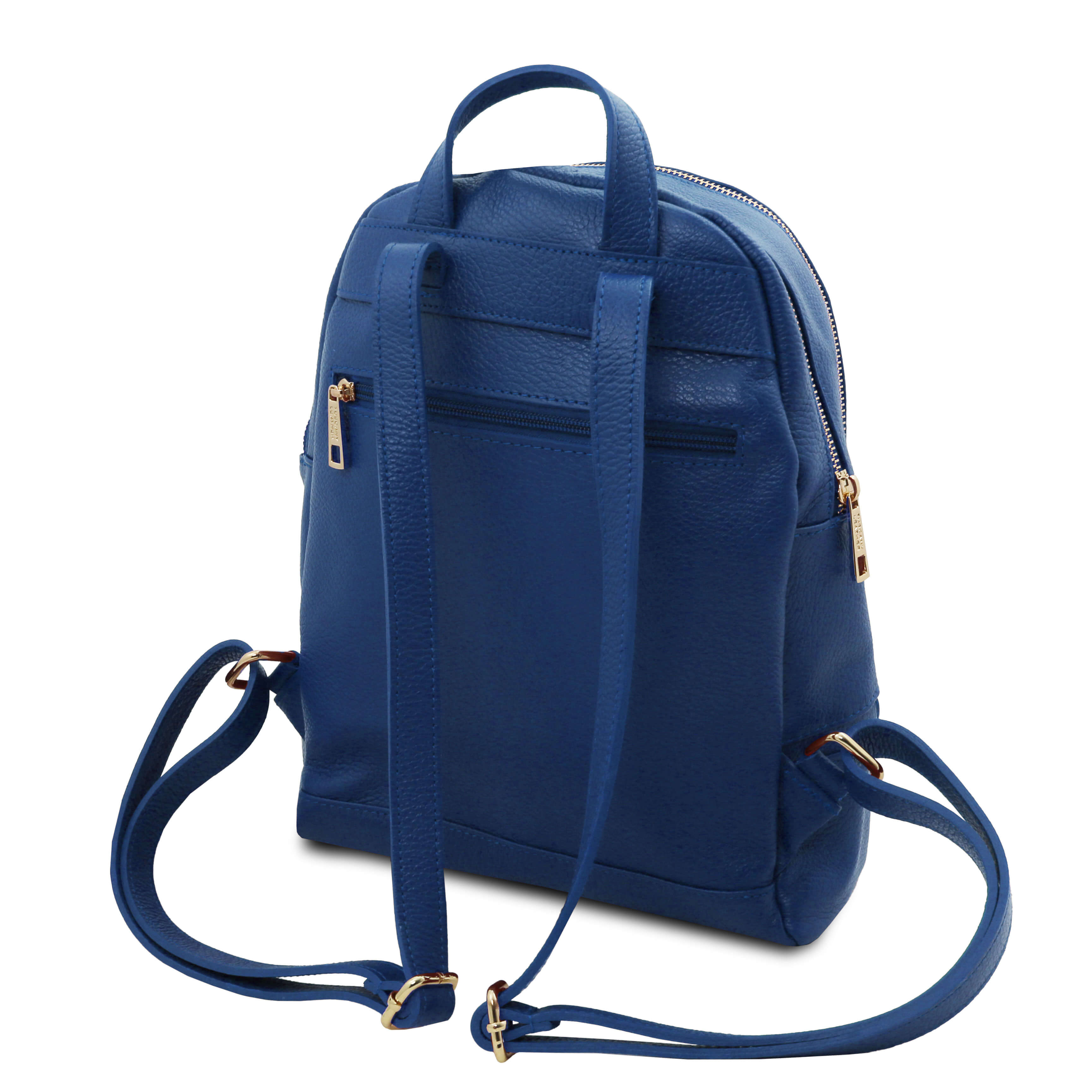 Tuscany Leather leren rugtas TL Bag voor dames tl142280 blauw achterkant