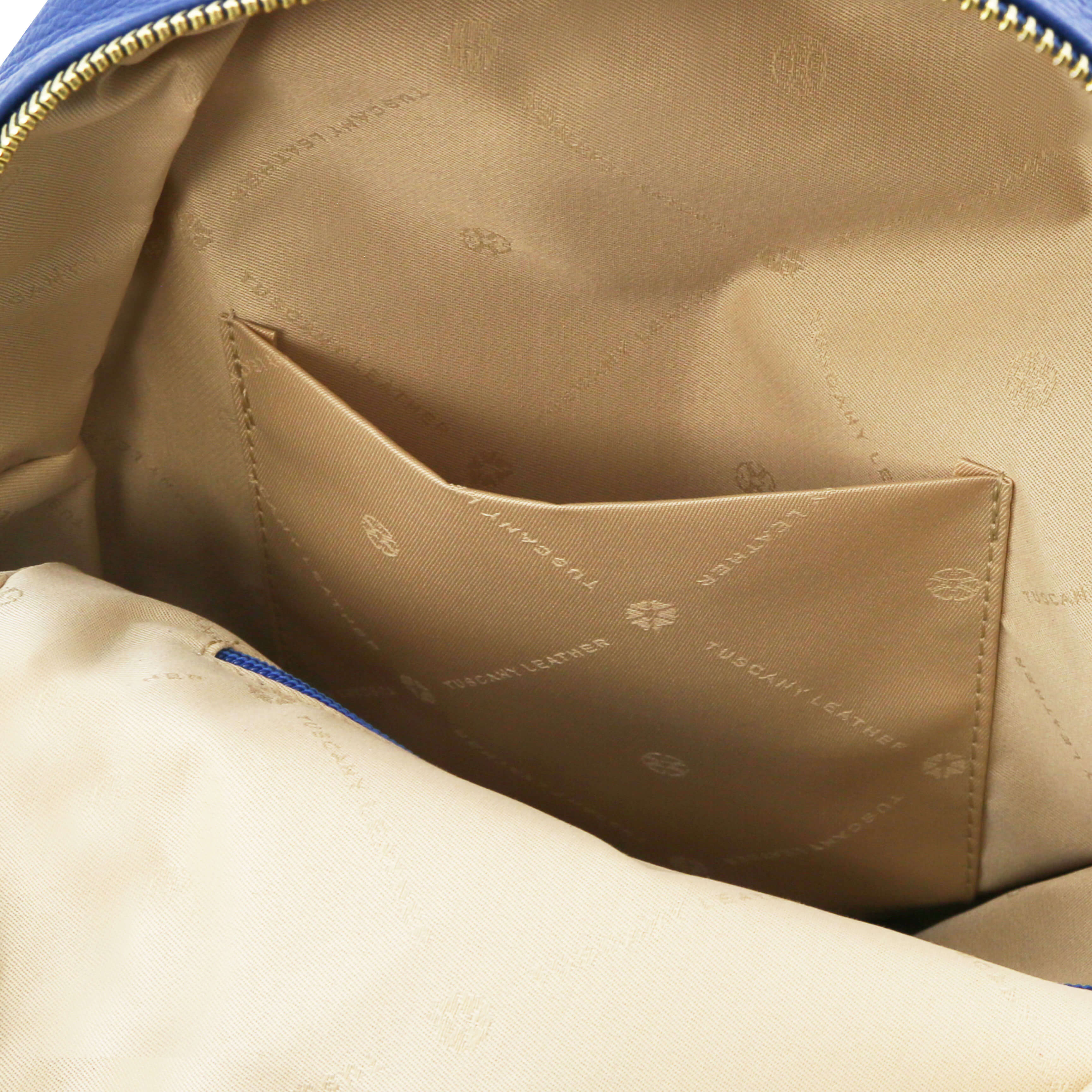 Tuscany Leather leren rugtas TL Bag voor dames tl142280 blauw binnenvak