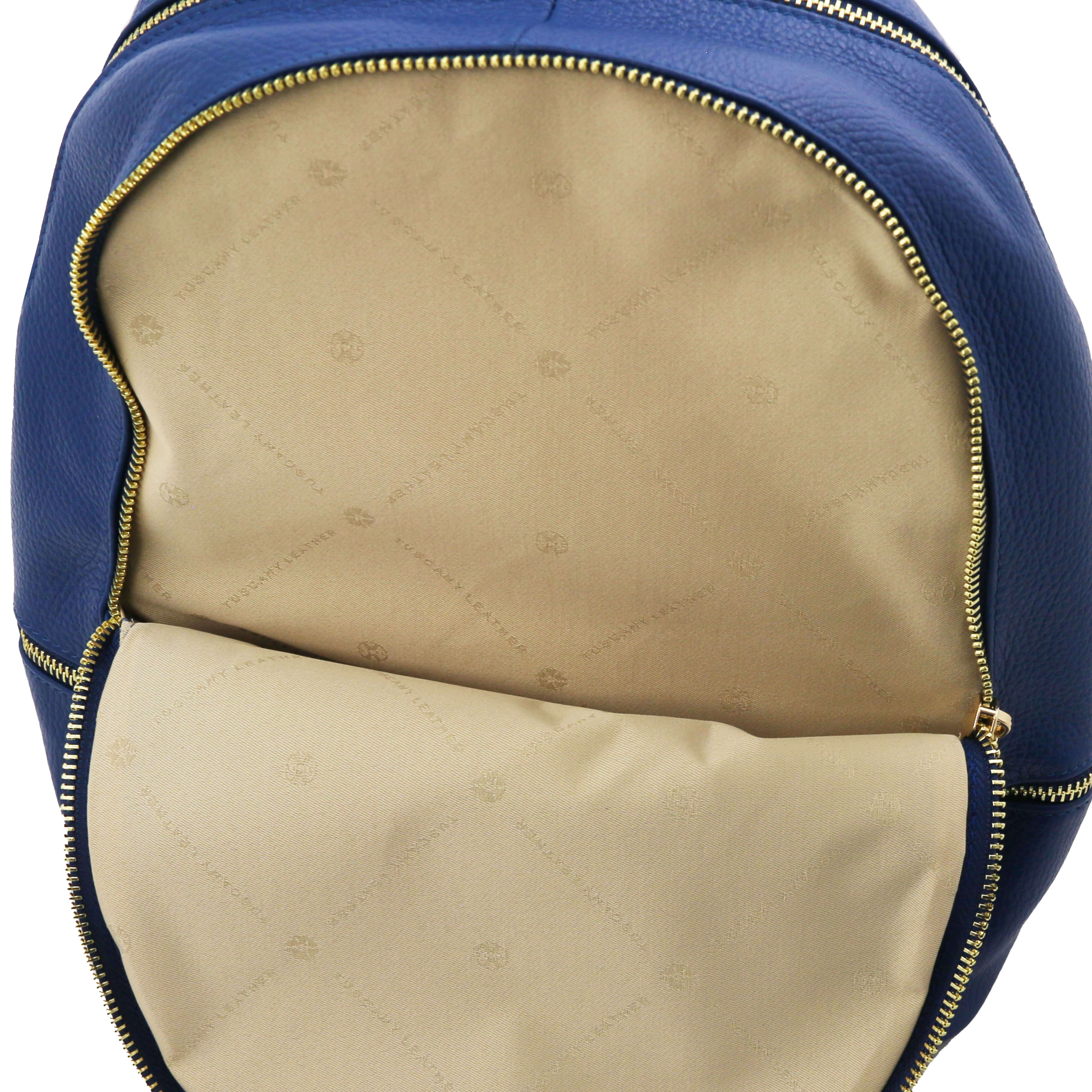 Tuscany Leather leren rugtas TL Bag voor dames tl142280 blauw voorvak