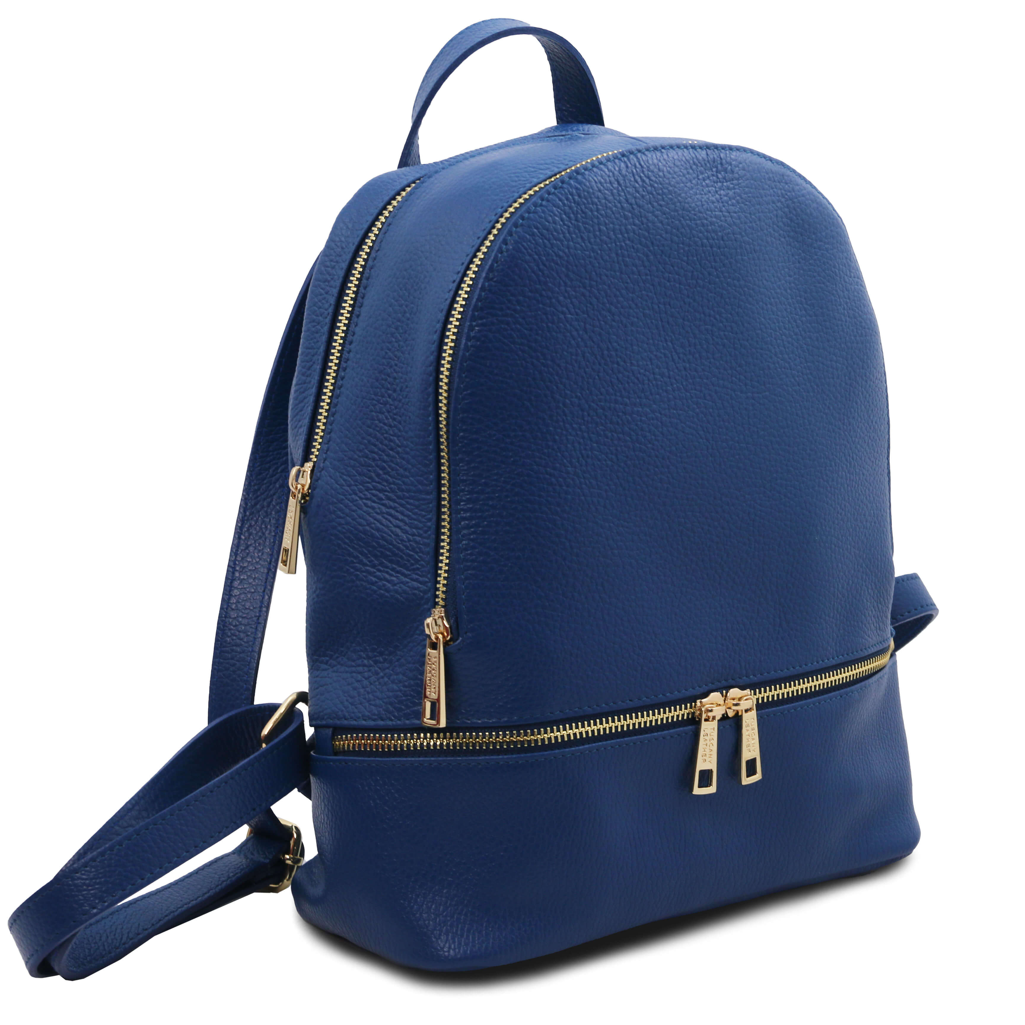 Tuscany Leather leren rugtas TL Bag voor dames tl142280 blauw zijkant