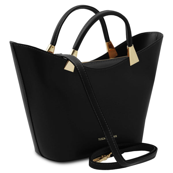 Tuscany Leather leren handtas TL Bag voor dames tl142287 zwart zijkant