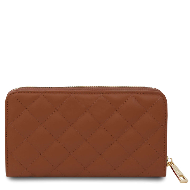 Tuscany Leather exclusieve leren portemonnee PENELOPE voor dames tl142316 cognac achterkant