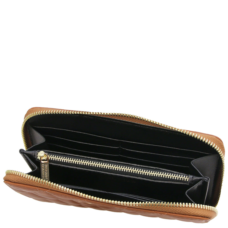 Tuscany Leather exclusieve leren portemonnee PENELOPE voor dames tl142316 cognac binnenkant