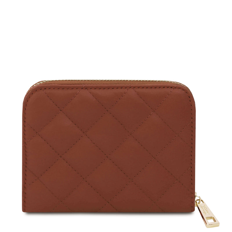 Tuscany Leather exclusieve leren portemonnee Teti voor dames tl142319 cognac achterkant
