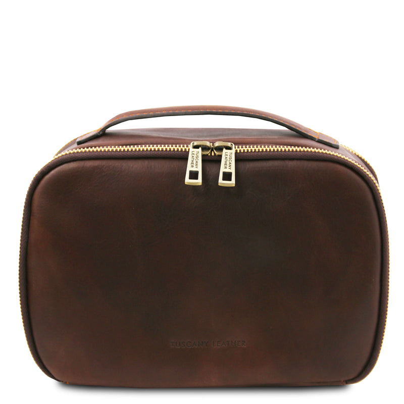Tuscany Leather leren toilettas MARVIN tl142326 donkerbruin