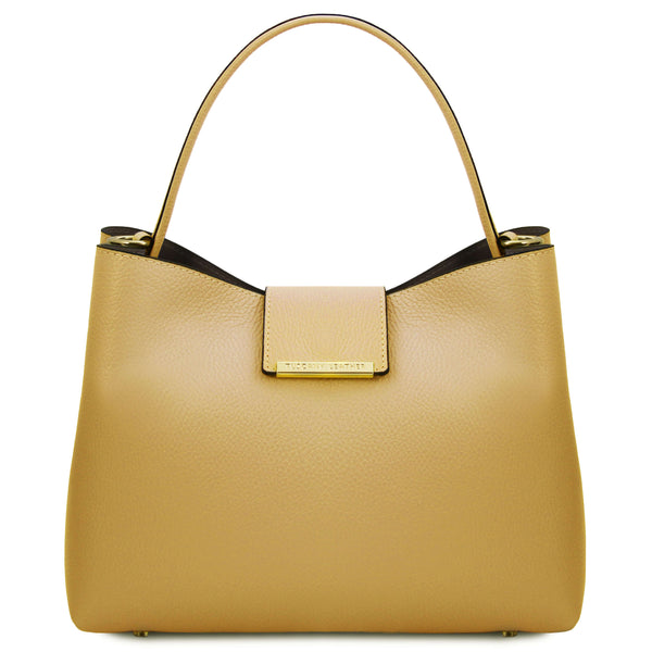 Tuscany Leather leren Handtas CLIO voor dames tl142356 geel