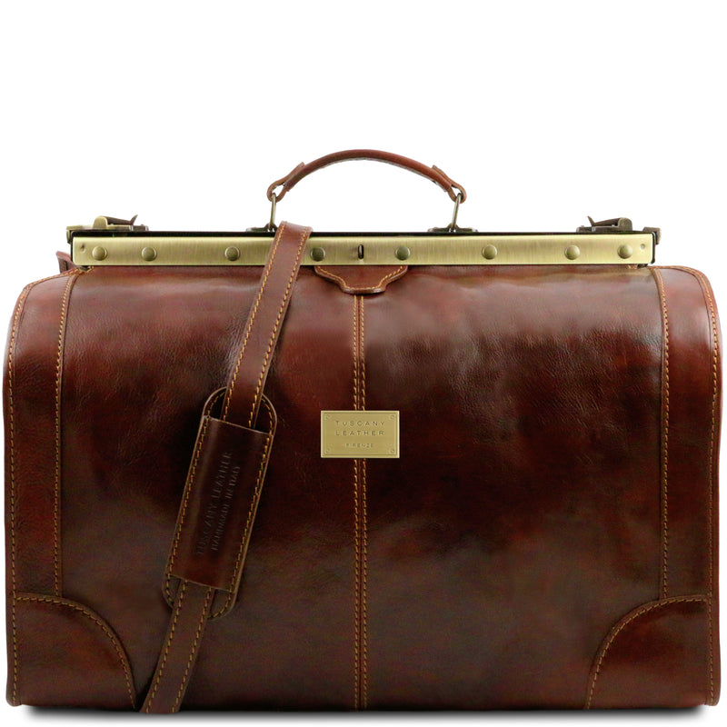 Tuscany Leather leren tas Madrid Gladstone groot formaat TL1022 bruin