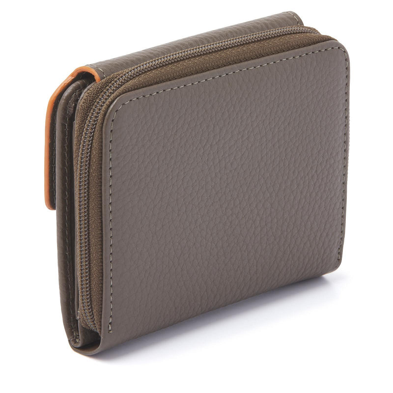 dR Amsterdam portemonnee leer Mint voorkant donkertaupe achterkant