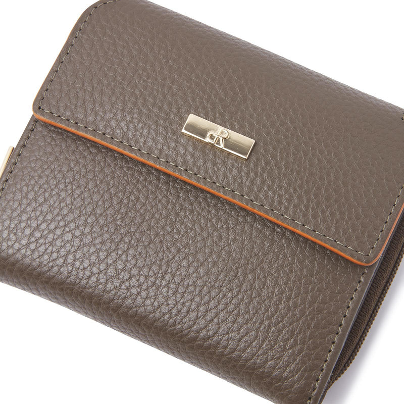 dR Amsterdam portemonnee leer Mint voorkant donkertaupe voorkant