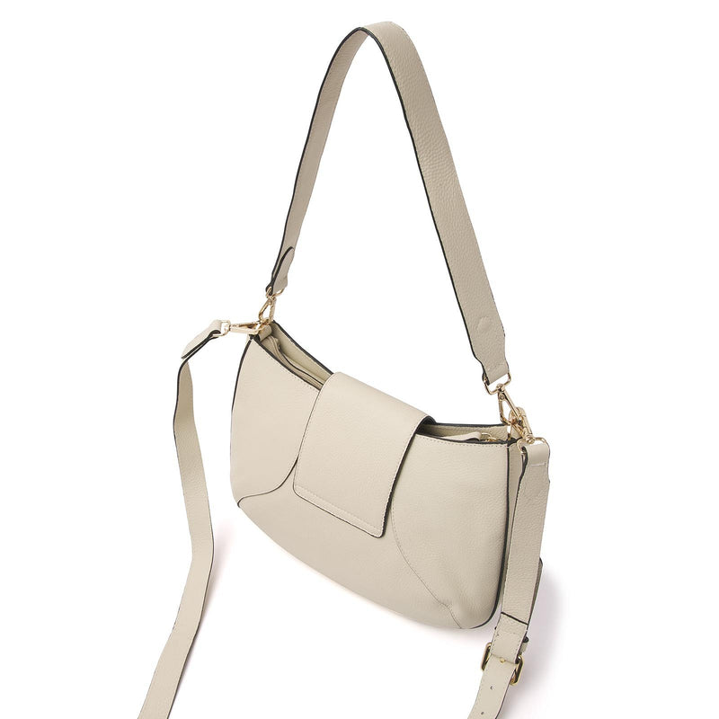 dR Amsterdam handtas / schoudertas leer Mint 1103646 beige achterkant