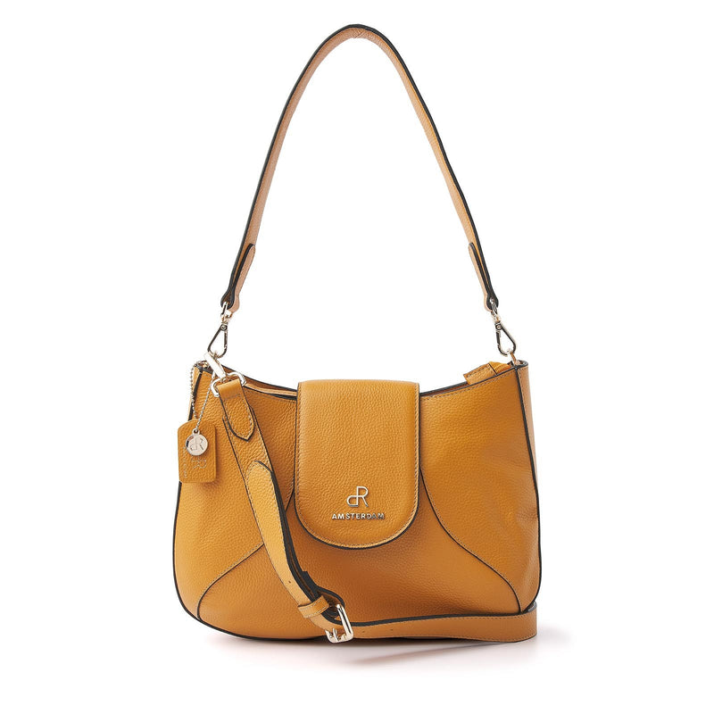 dR Amsterdam handtas / schoudertas leer Mint 1103646 geel