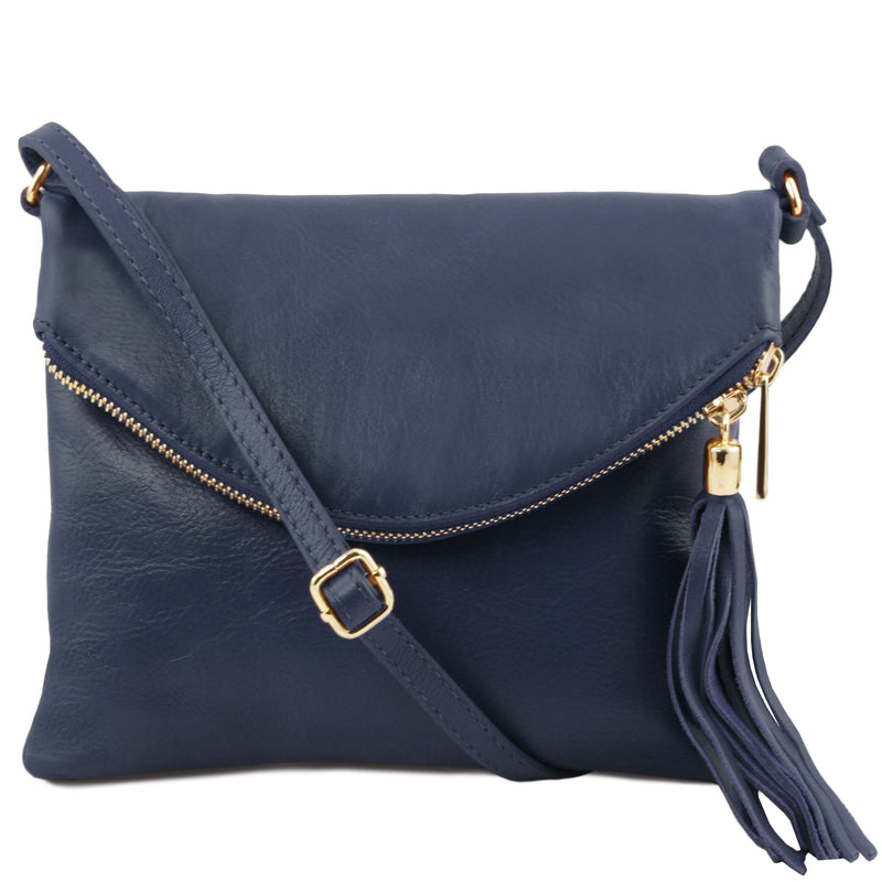 Tuscany Leather TL Young bag schoudertas met kwastje voorkant tas donkerblauw