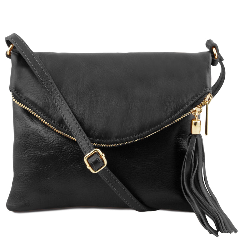 Tuscany Leather TL Young bag schoudertas met kwastje voorkant tas zwart
