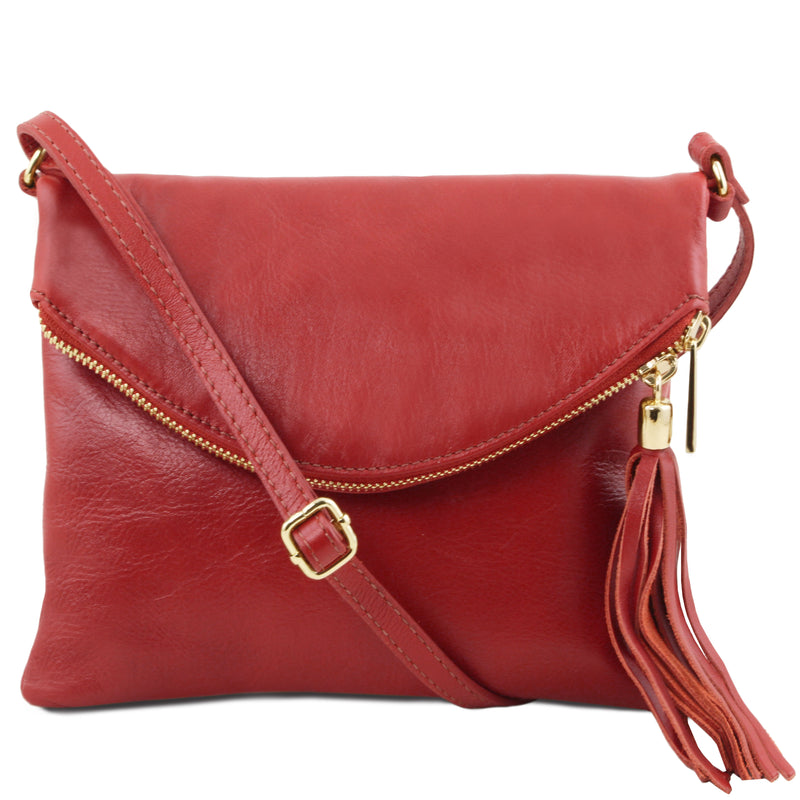 Tuscany Leather TL Young bag schoudertas met kwastje voorkant tas rood
