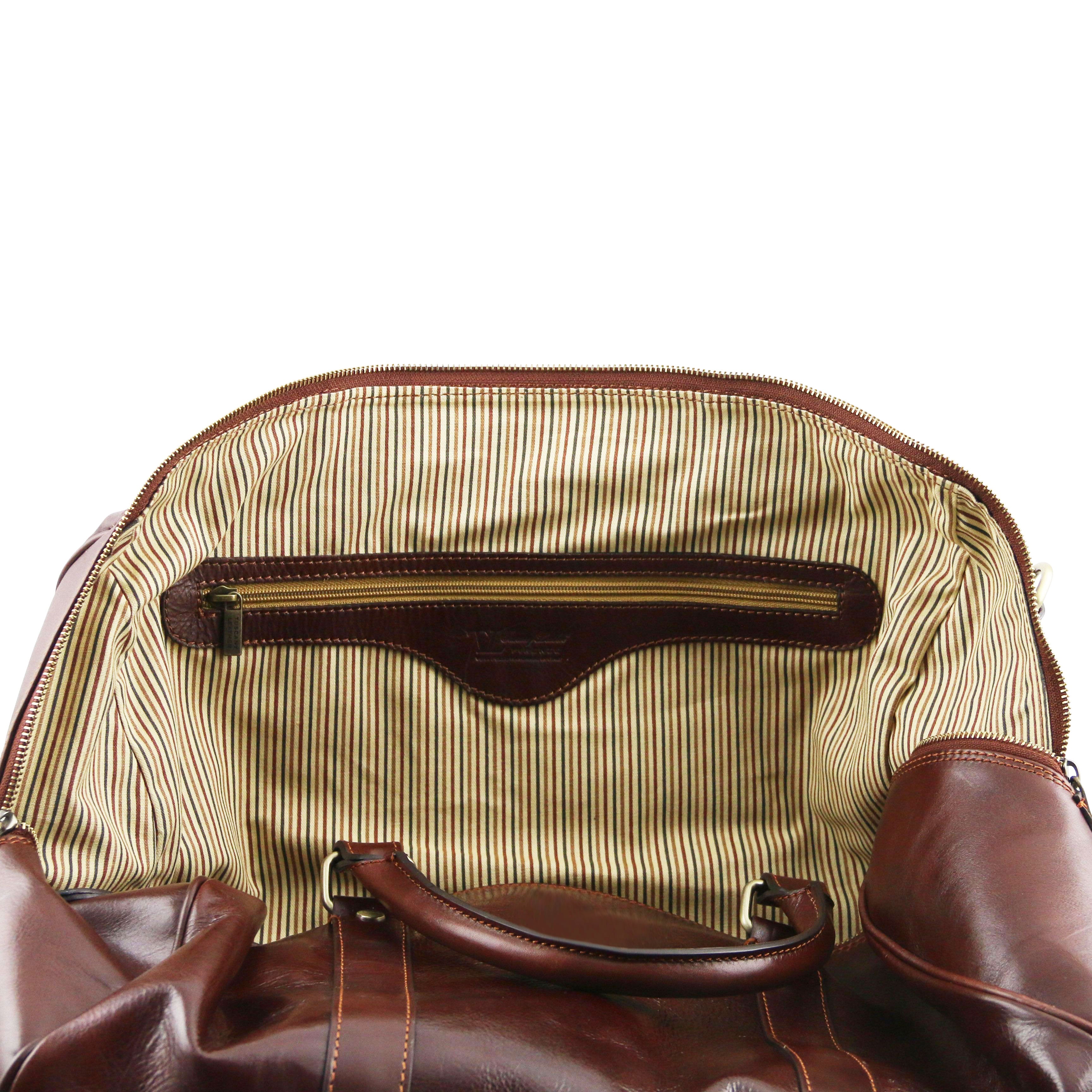 Tuscany Leather reistas TL Voyager klein formaat bruin binnenkant