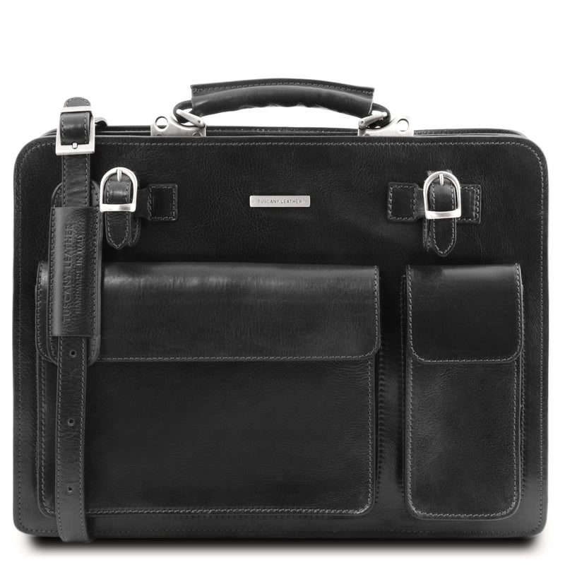 Tuscany Leather Aktetas leer Venezia TL141268 zwart