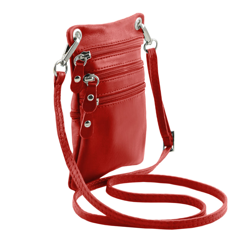 Tuscany Leather crossbody tas TL Bag 141368 rood zijkant