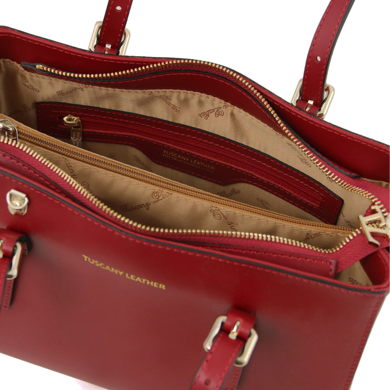 Tuscany Leather handtas Aura rood binnenzak
