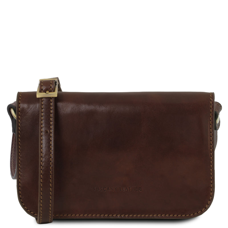 Tuscany Leather schoudertas leer Carmen TL141713 donkerbruin