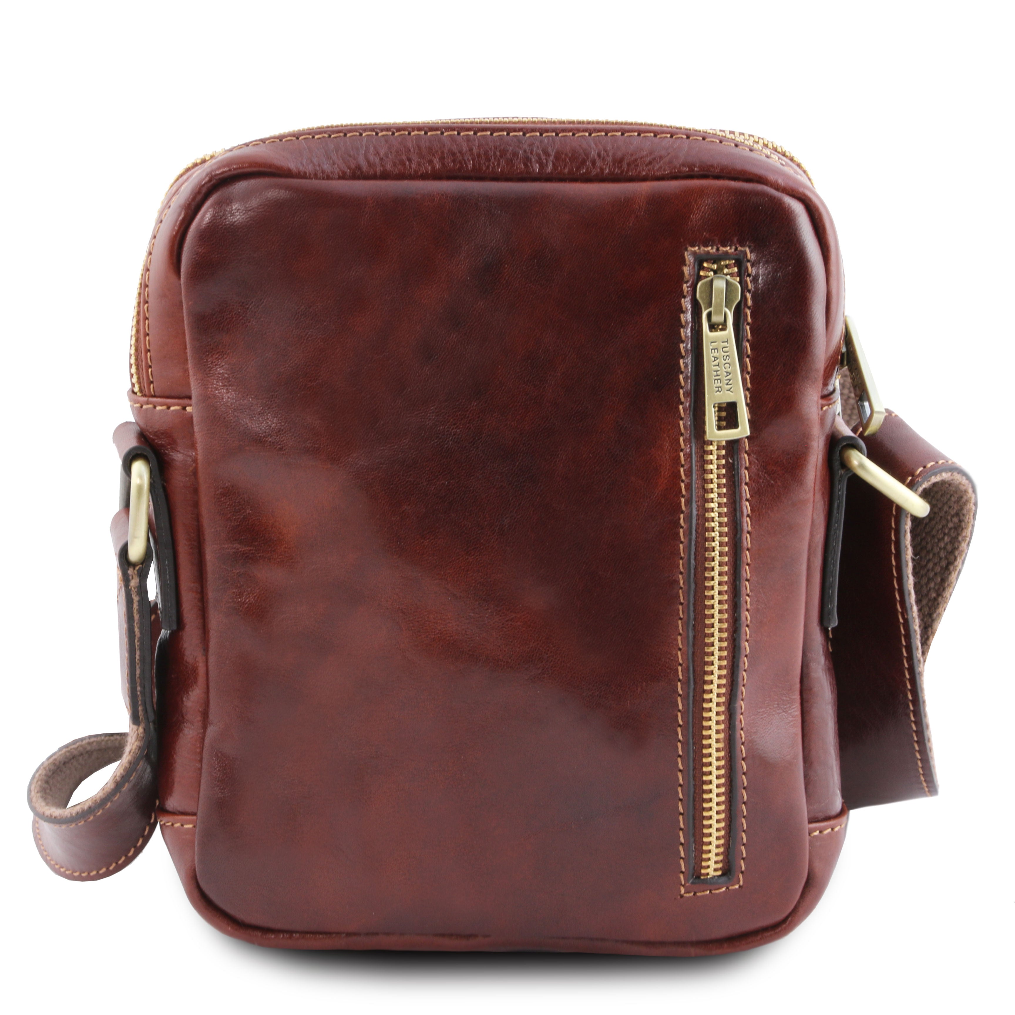 Tuscany Leather crossbody tas bruin achterkant