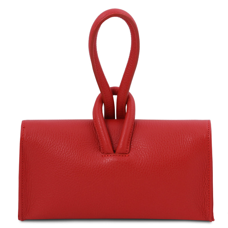Tuscany Leather TL Bag leren dames clutch voorkant tas rood achterkant