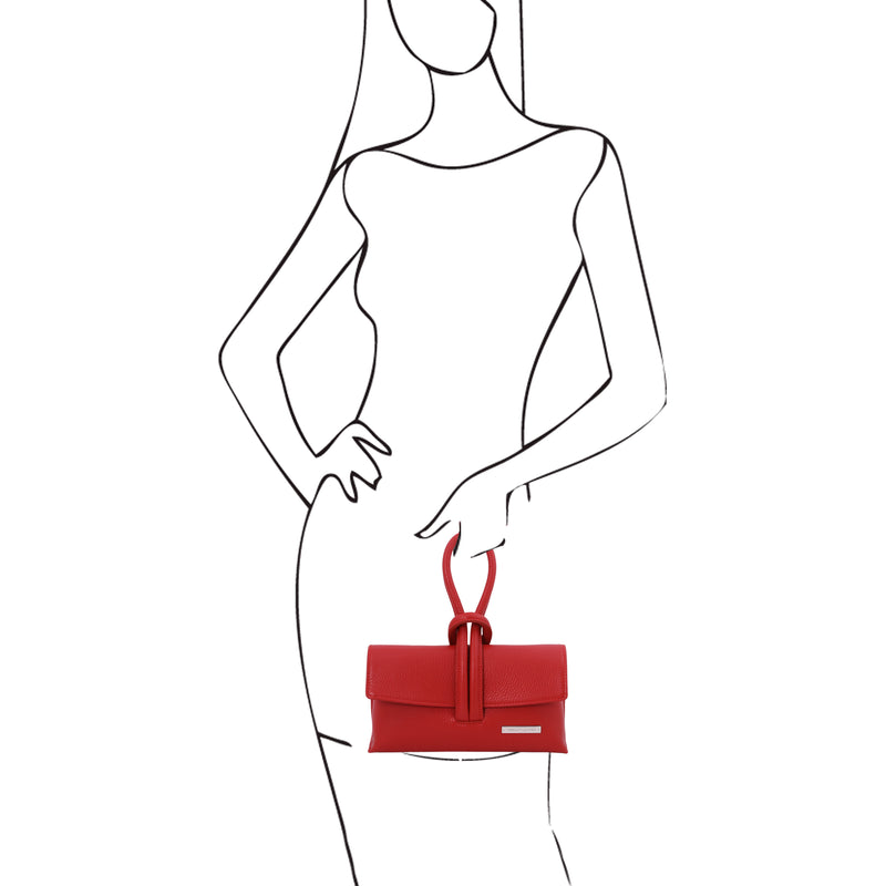 Tuscany Leather TL Bag leren dames clutch voorkant tas rood paspop