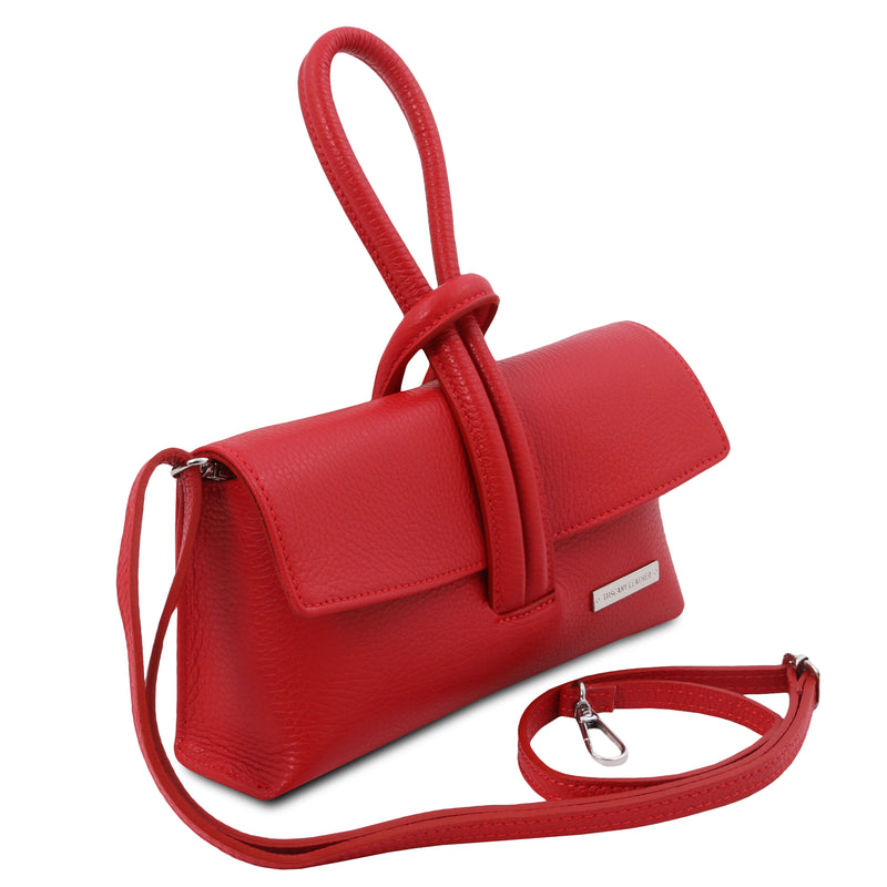 Tuscany Leather TL Bag leren dames clutch voorkant tas rood zijkant