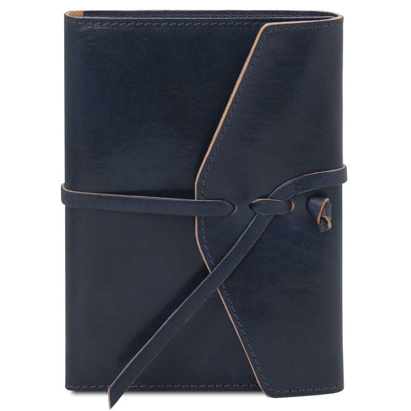 Tuscany Leather leren dagboek notitieboekje voorkant donkerblauw