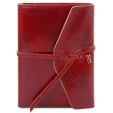 Tuscany Leather leren dagboek notitieboekje voorkant rood