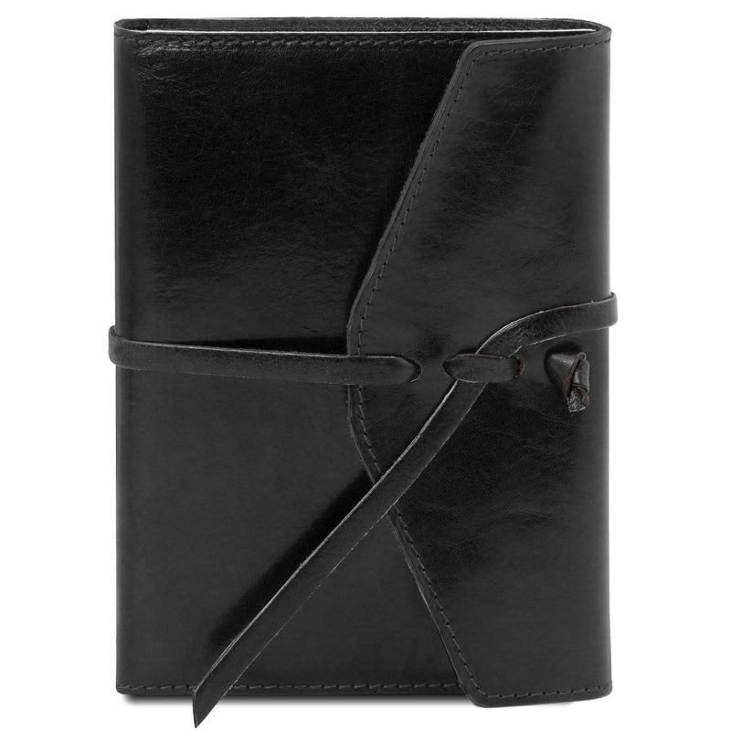 Tuscany Leather leren dagboek notitieboekje voorkant zwart