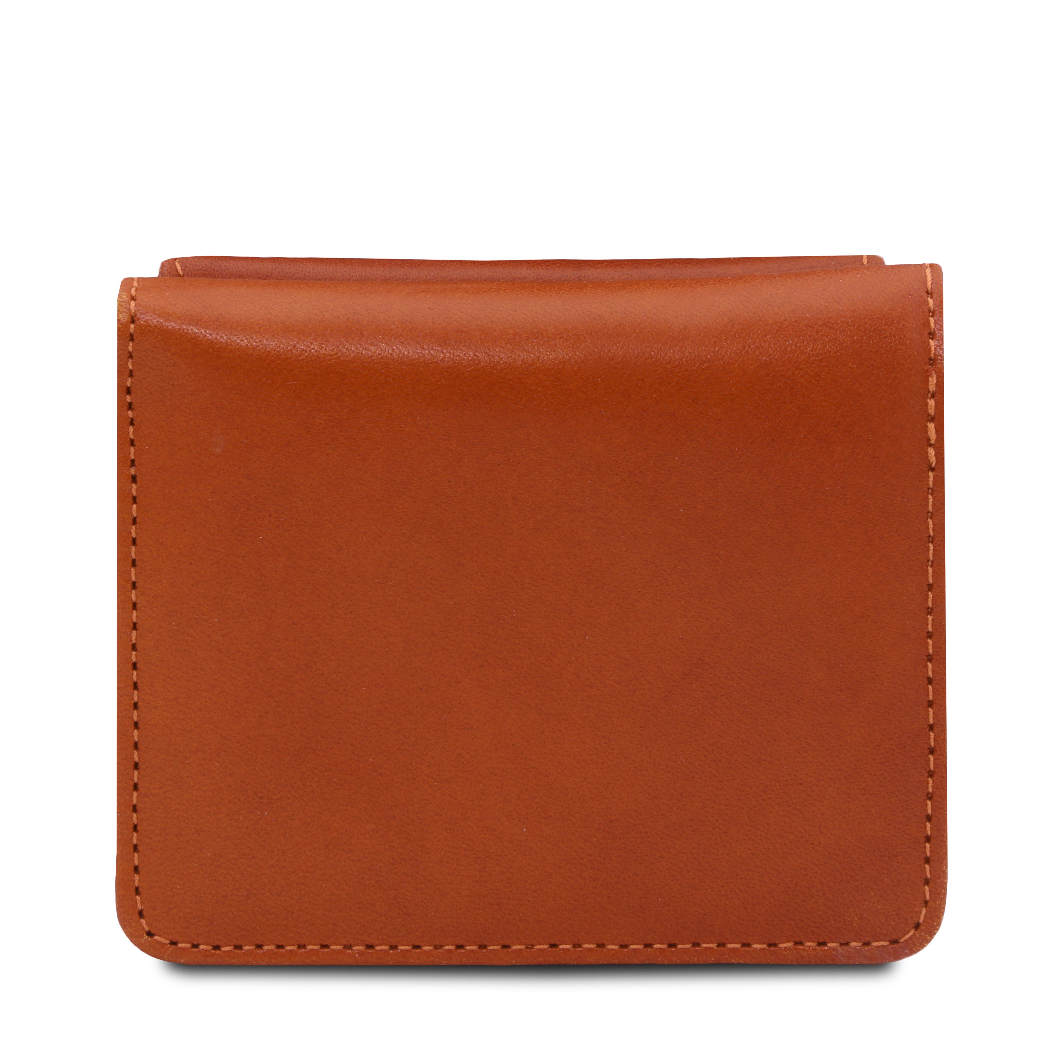 Tuscany Leather portemonnee leer met muntzakje honey achterkant