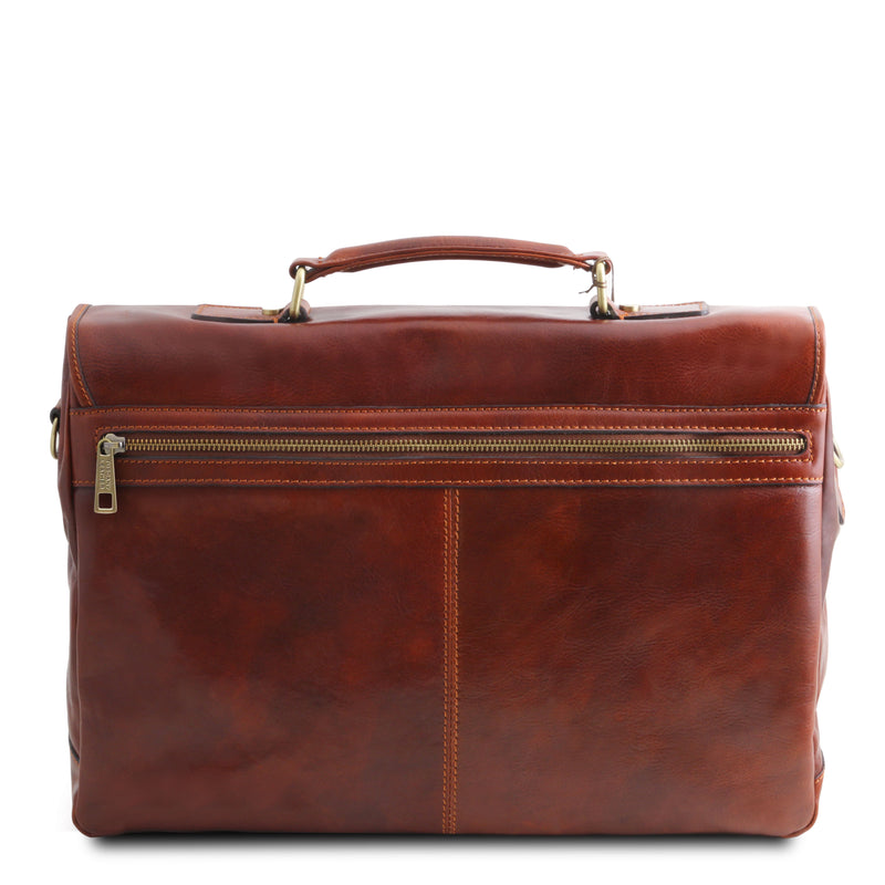Tuscany Leather aktetas leer Mantova bruin achterkant