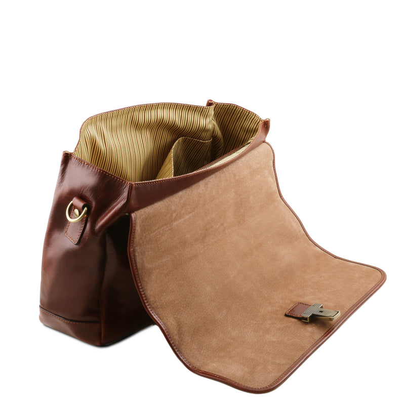 Tuscany Leather aktetas leer Mantova bruin klep