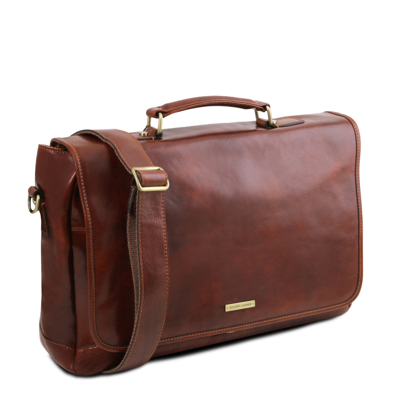 Tuscany Leather aktetas leer Mantova bruin zijkant