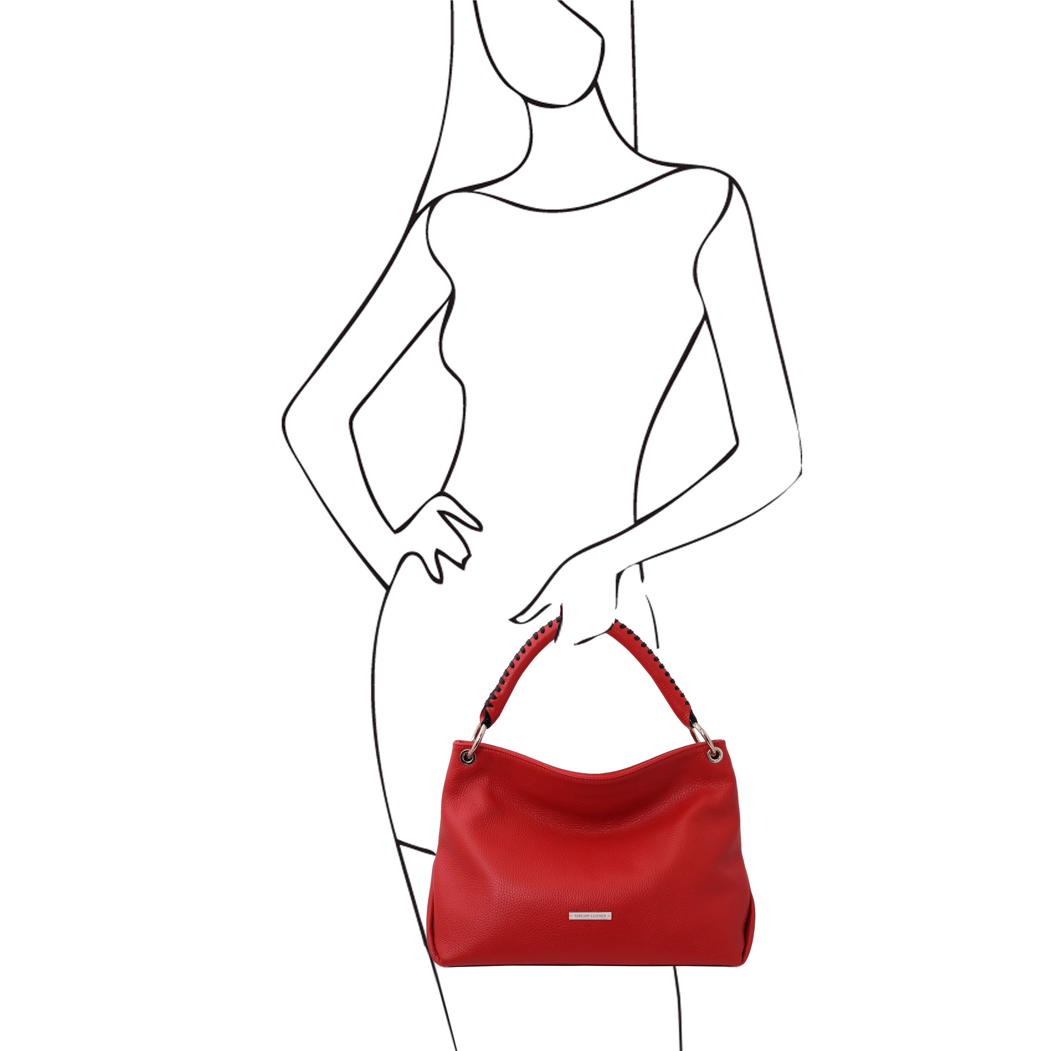 Tuscany Leather handtas TL Bag TL142087 rood paspop
