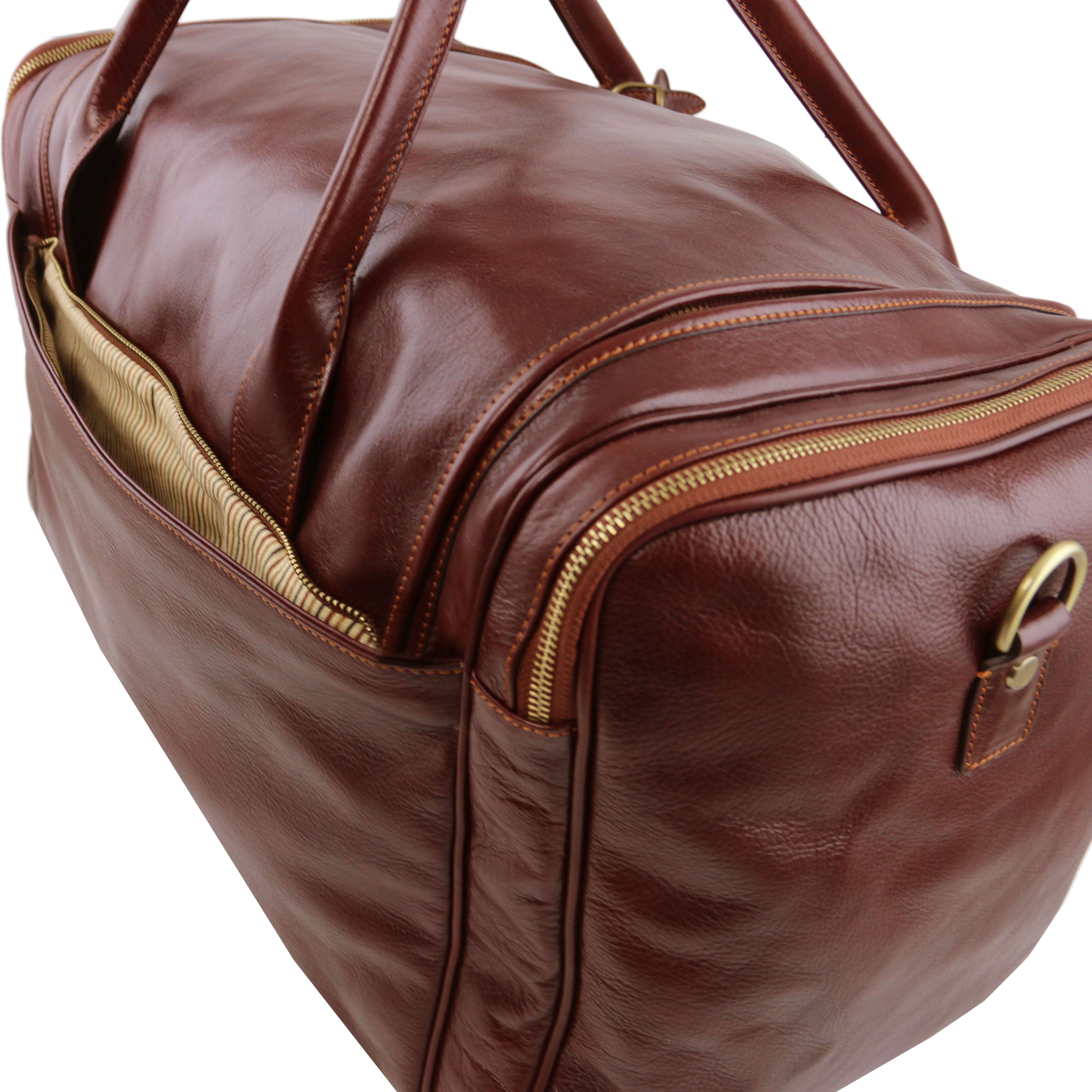 Tuscany Leather reistas TL Voyager groot formaat bruin achterkant