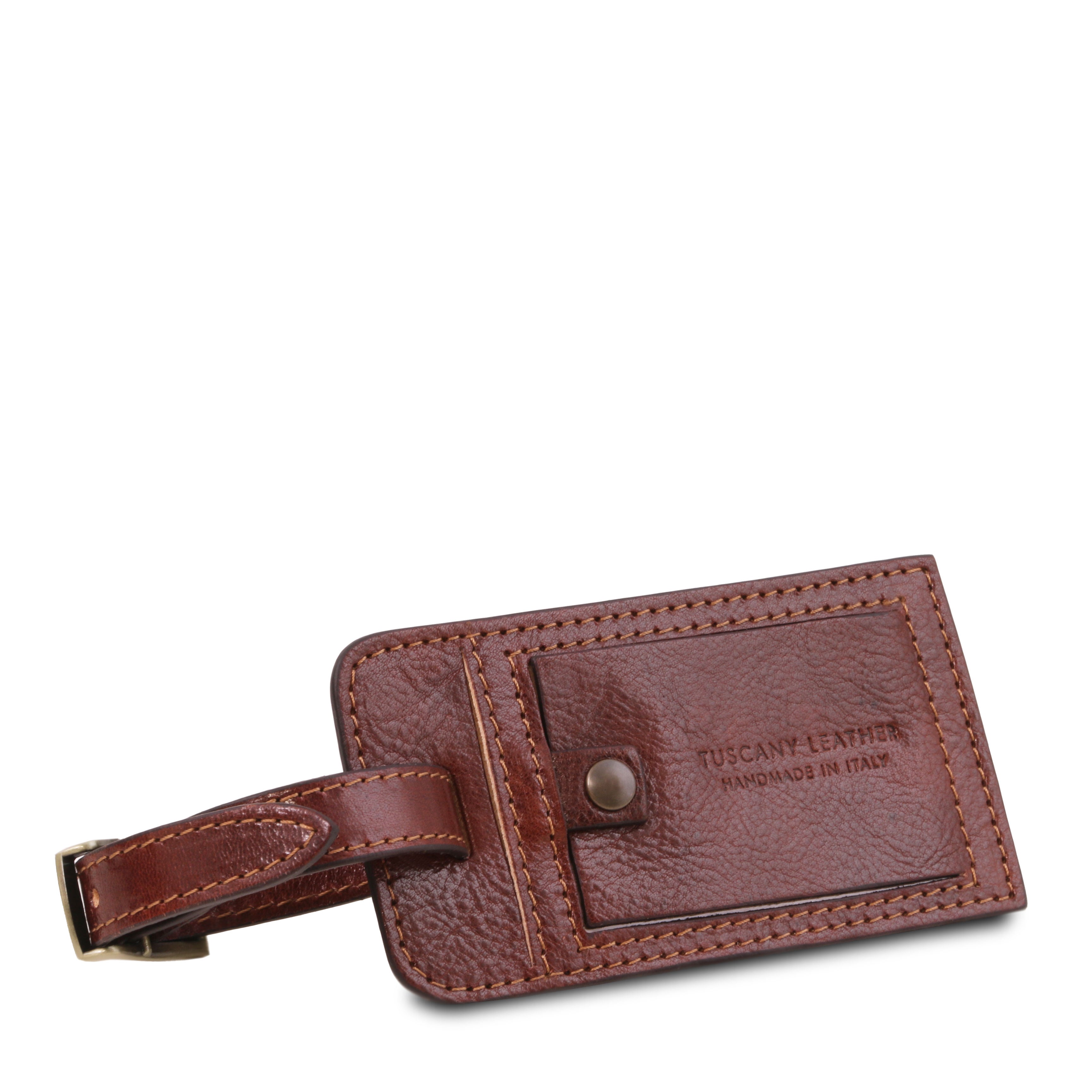 Tuscany Leather reistas TL Voyager groot formaat bruin label