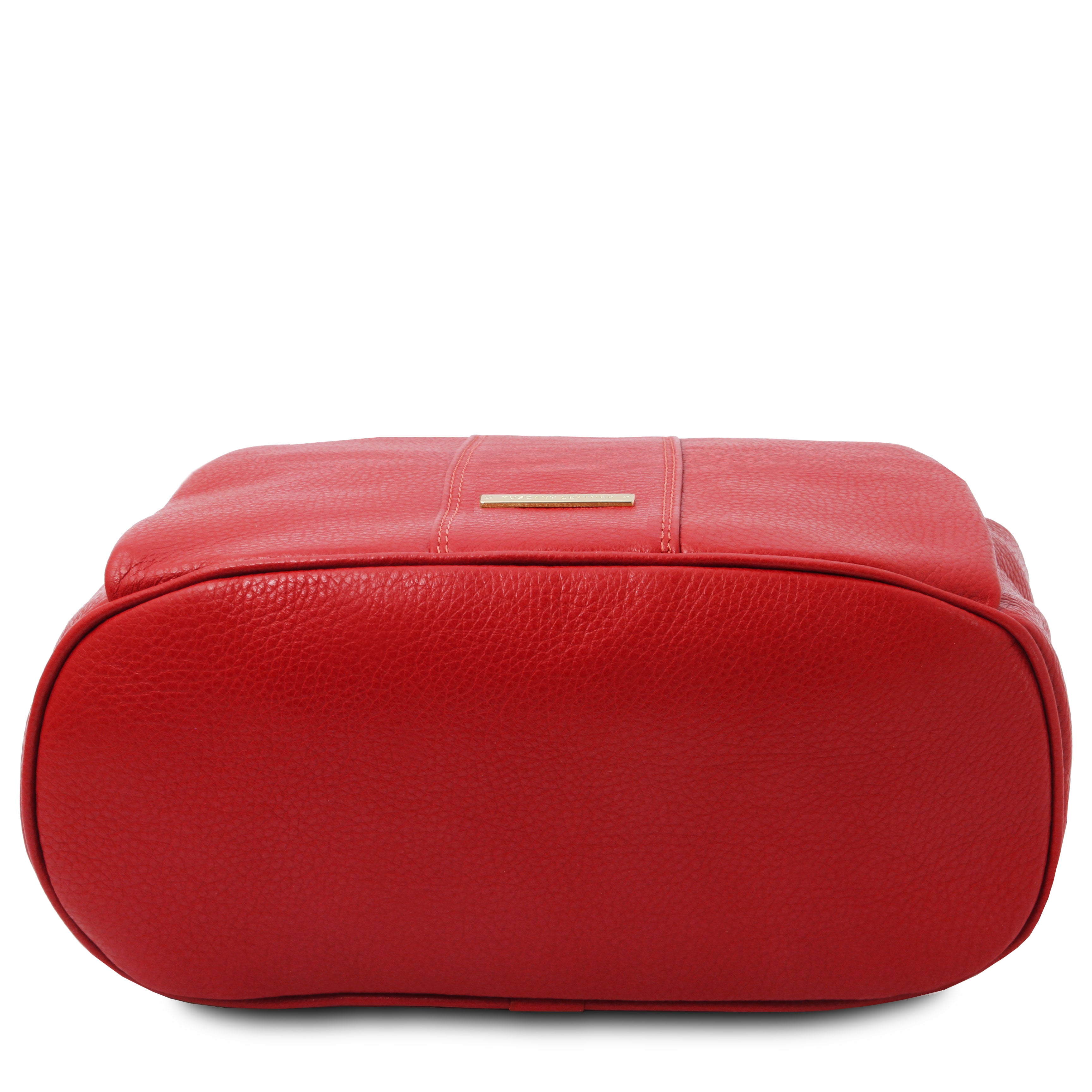 Tuscany Leather rugtas zacht leer TL Bag rood onderkant tas