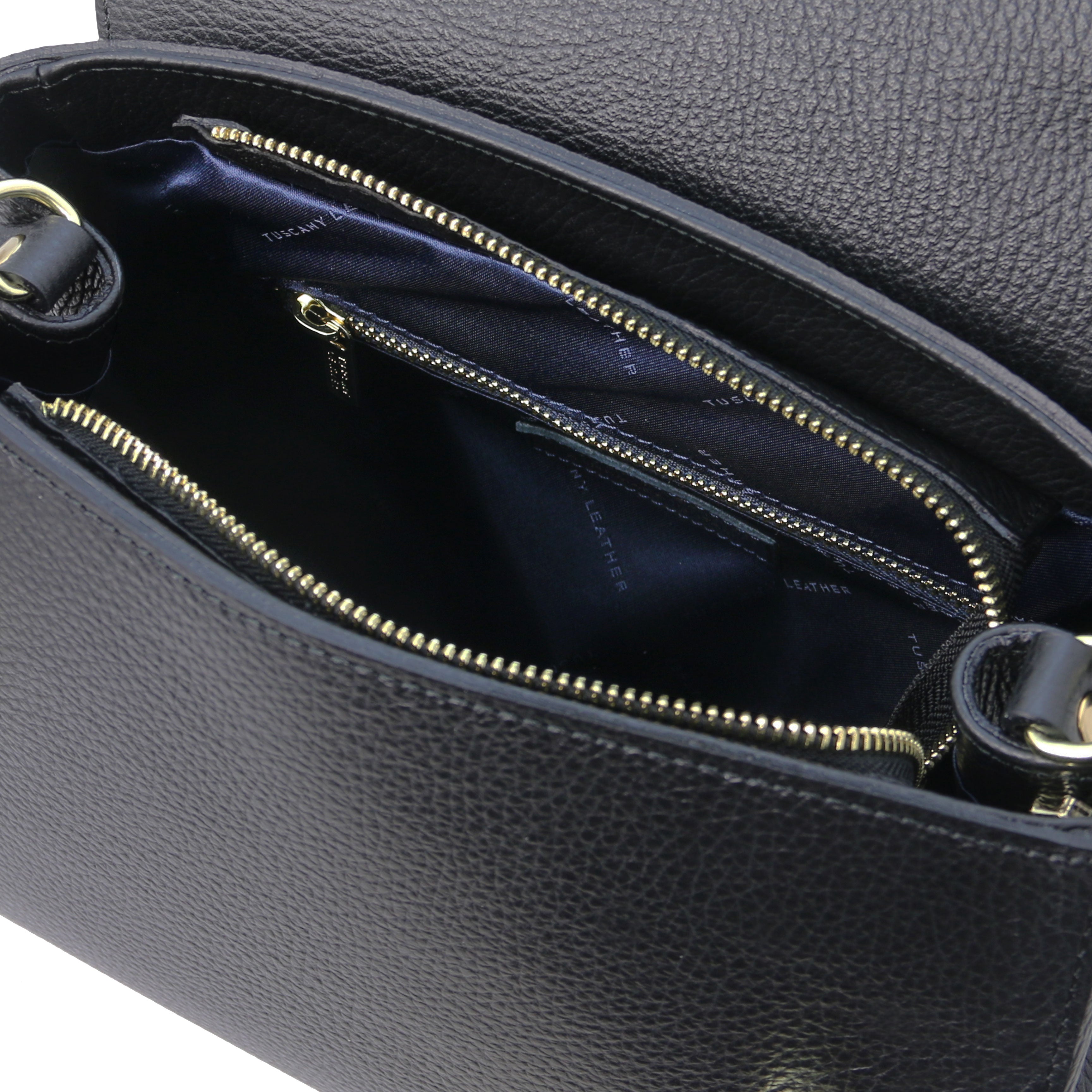 Tuscany Leather handtas TL Bag zwart binnenvakken
