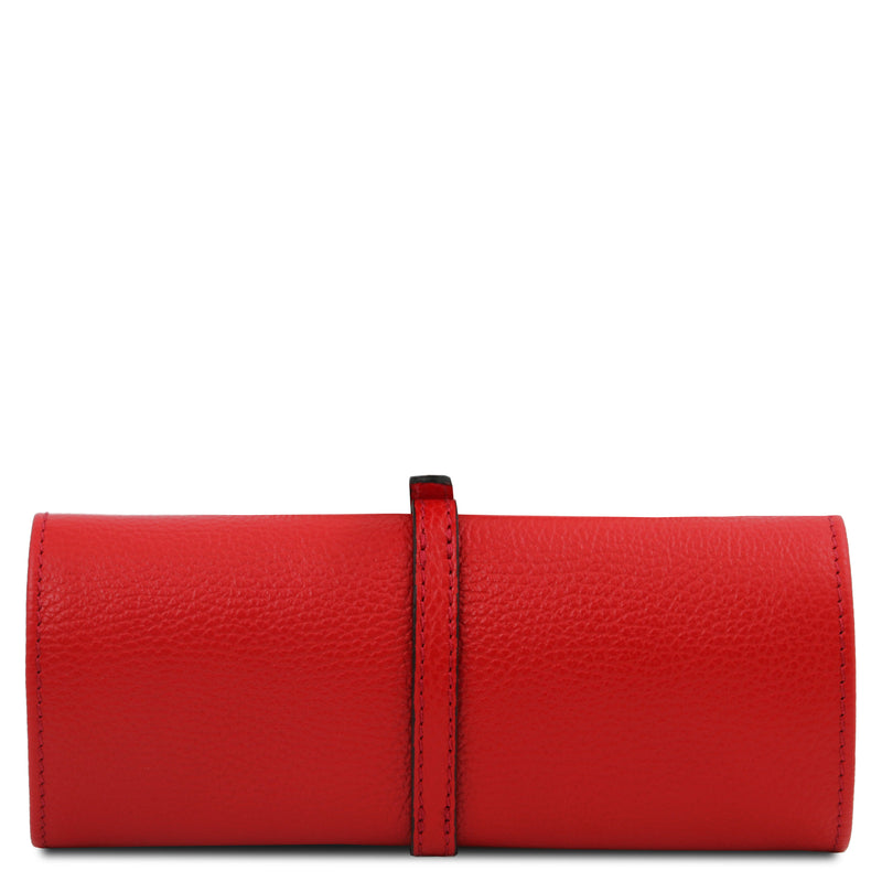 Tuscany Leather sieradendoosje leer rood achterkant