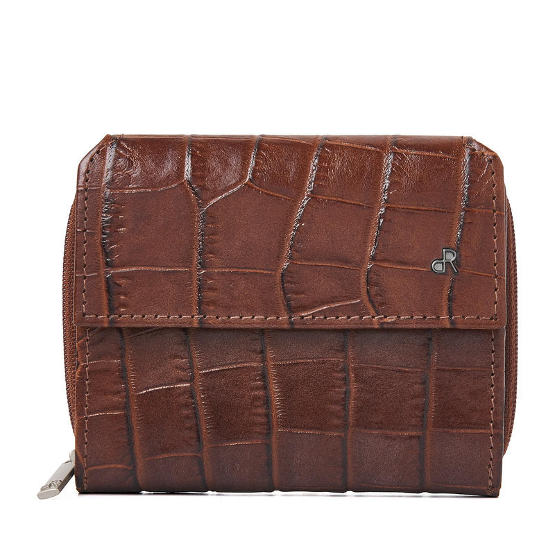 dR Amsterdam portemonnee leer Croco 25179 bruin