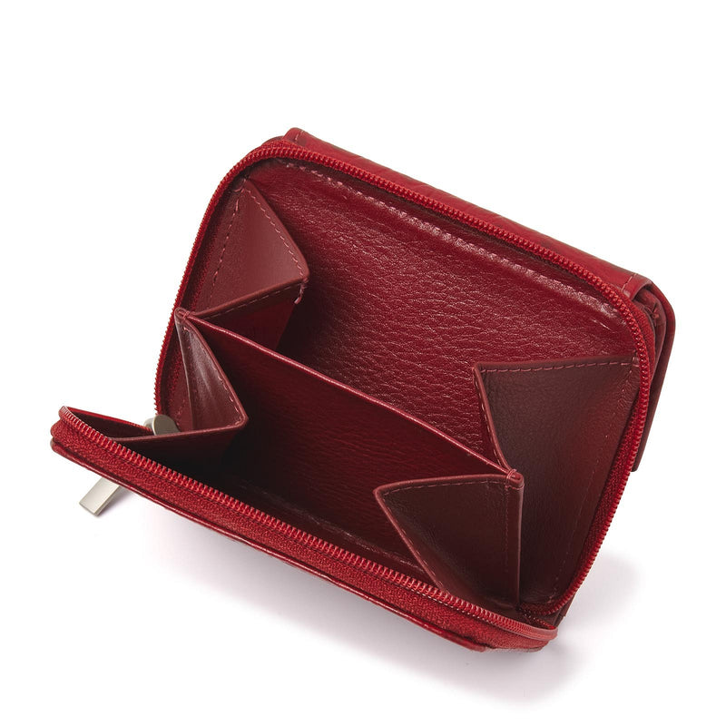 dR Amsterdam portemonnee leer Croco 25179 rood muntgeldvak 